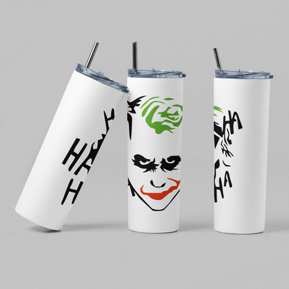 Joker Face Villain Superhero Inspired Green Glow Tumbler