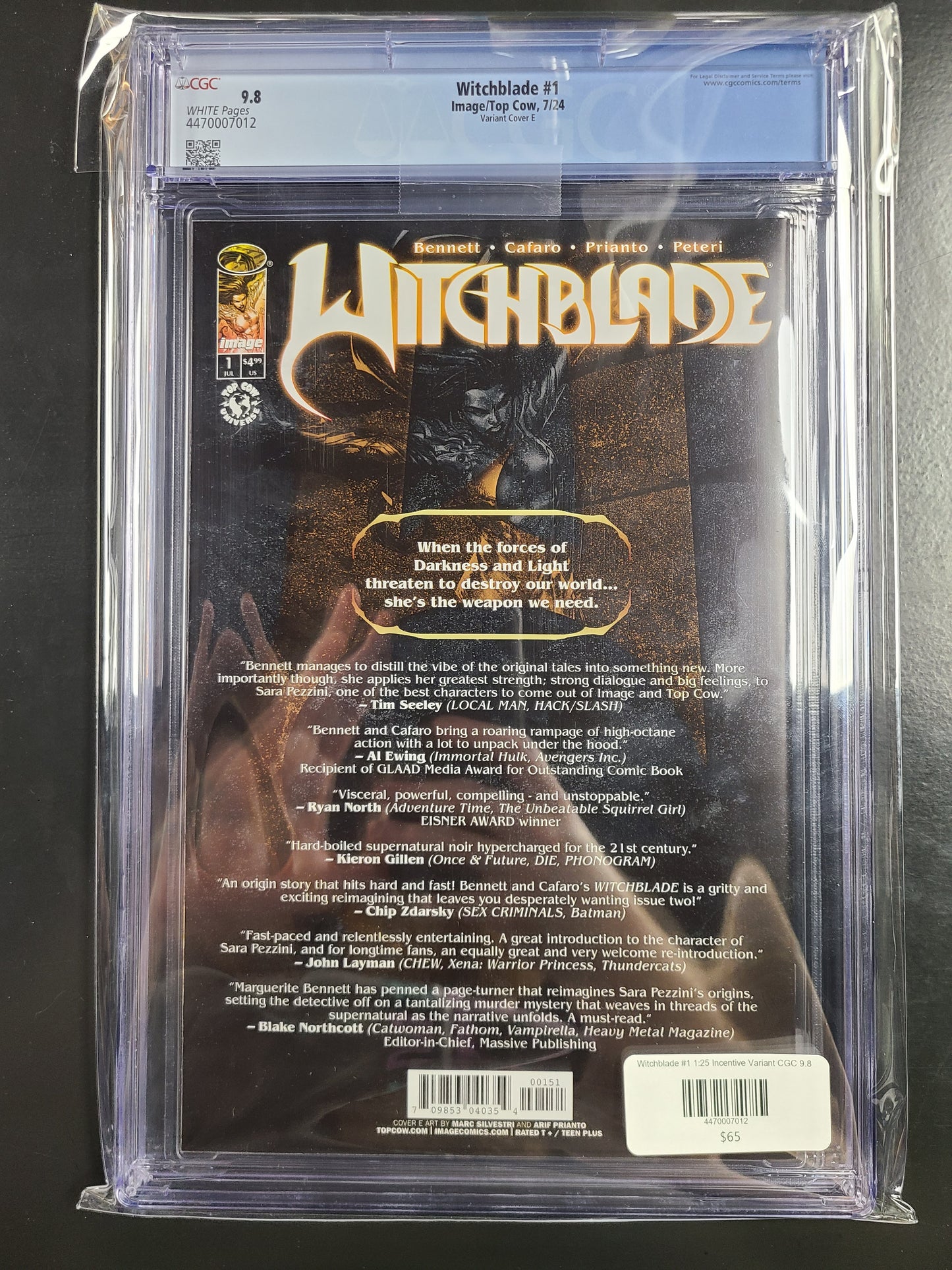 Witchblade #1 1:25 Incentive Variant CGC 9.8