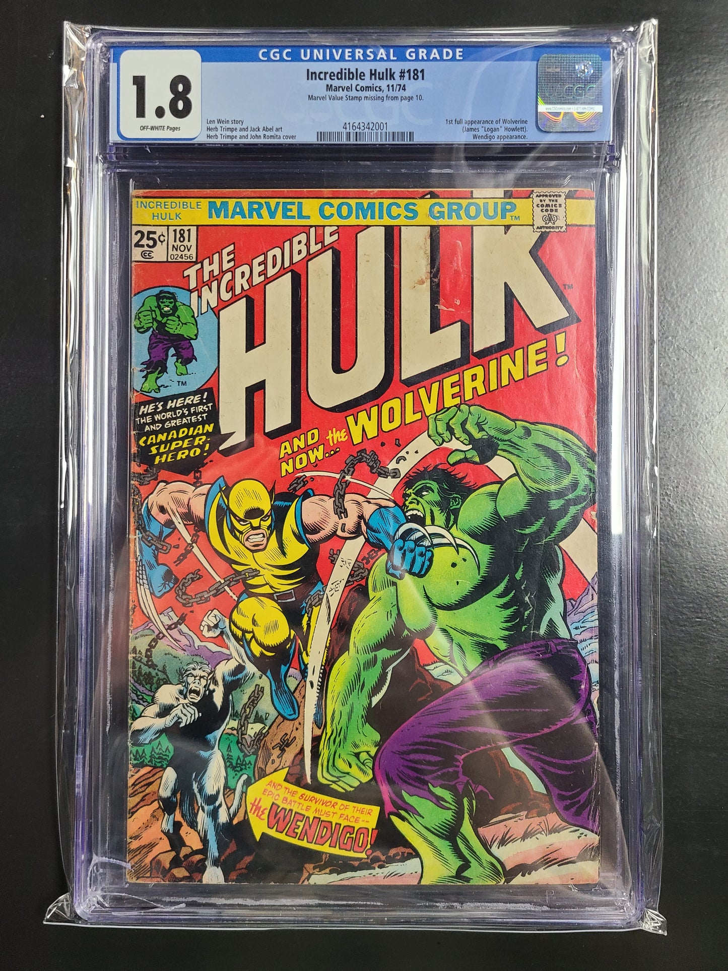 Incredible Hulk #181 CGC 1.8