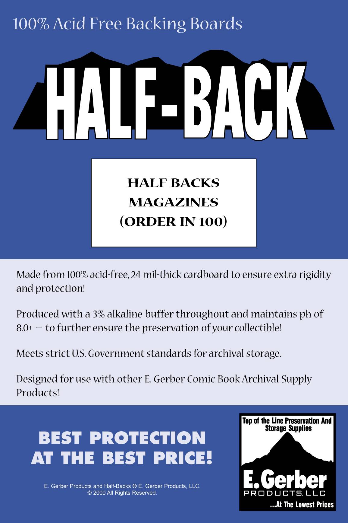 Magazine Size Half Backs